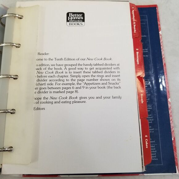 Better Homes new cook book 1989 edition hadcover 5 ring bound indexed vintage - Picture 7 of 10